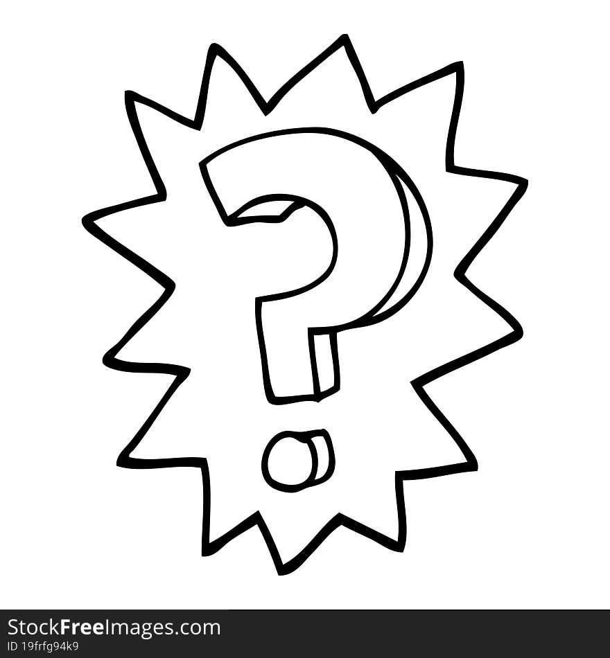 Black And White Cartoon Question Mark