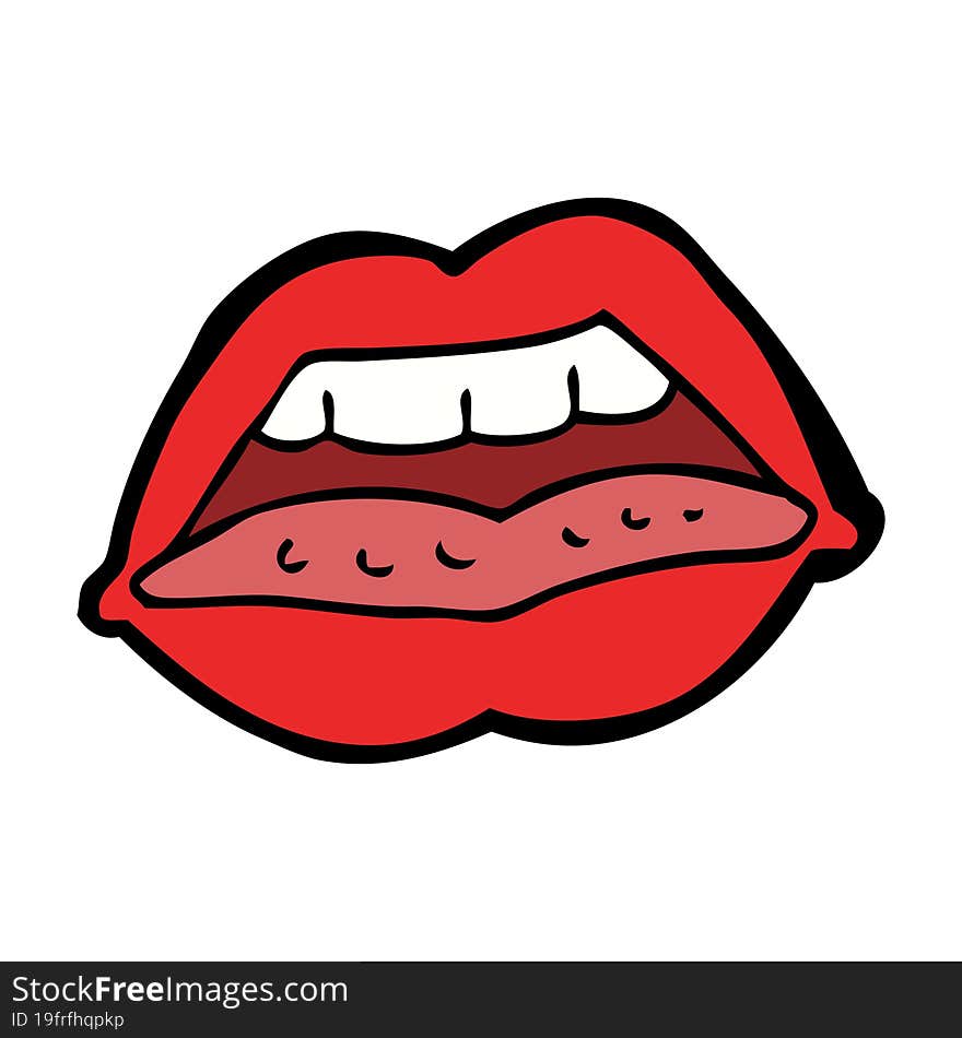 cartoon sexy lips symbol