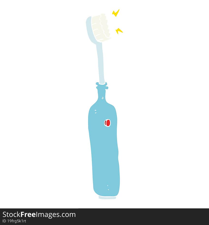 flat color illustration of a cartoon electric tooth brush