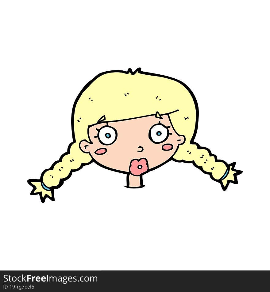 cartoon confused female face