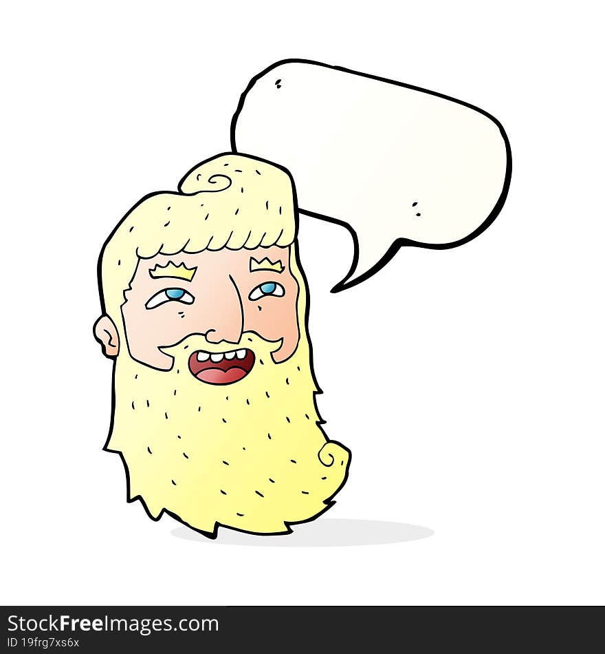 Cartoon Man With Beard Laughing With Speech Bubble