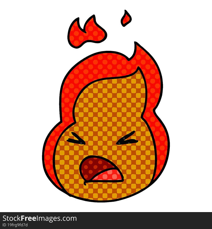 cartoon kawaii cute fire flame