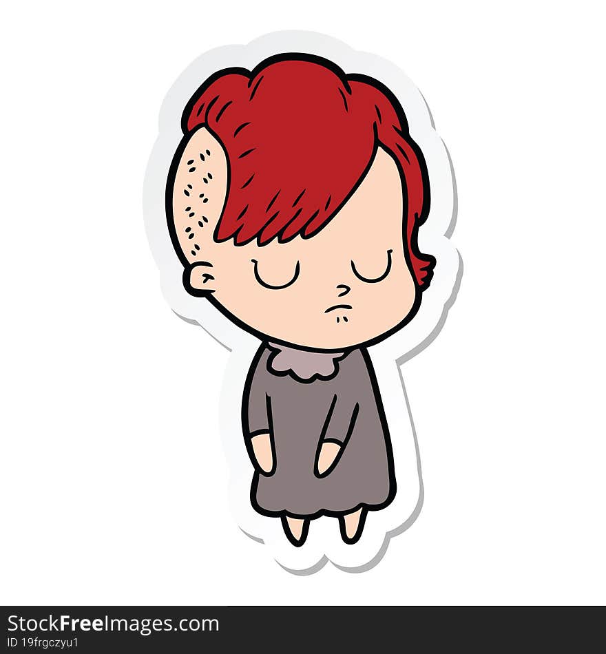 sticker of a cartoon woman