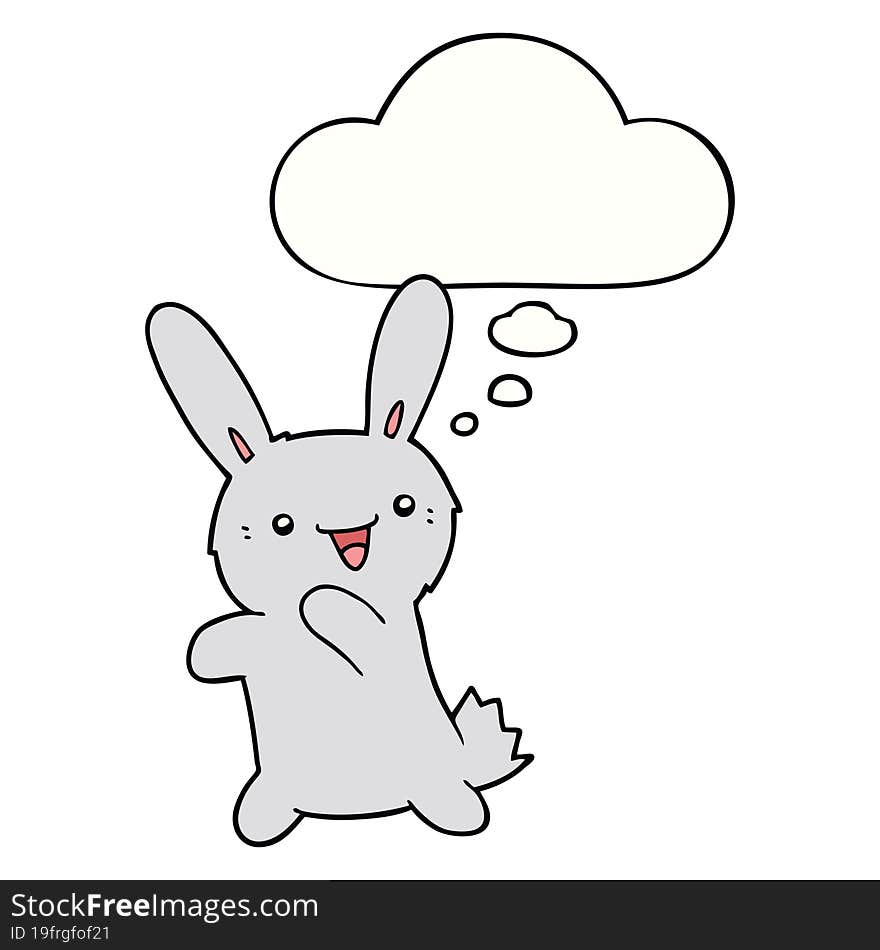 cartoon rabbit and thought bubble