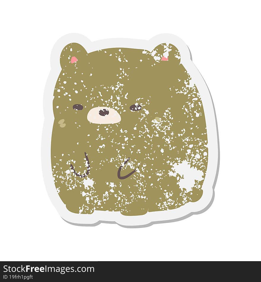 cartoon sad bear grunge sticker