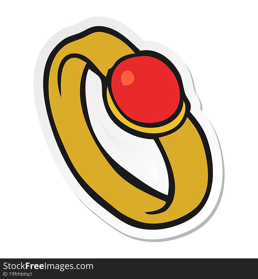 Sticker Of A Cartoon Ring