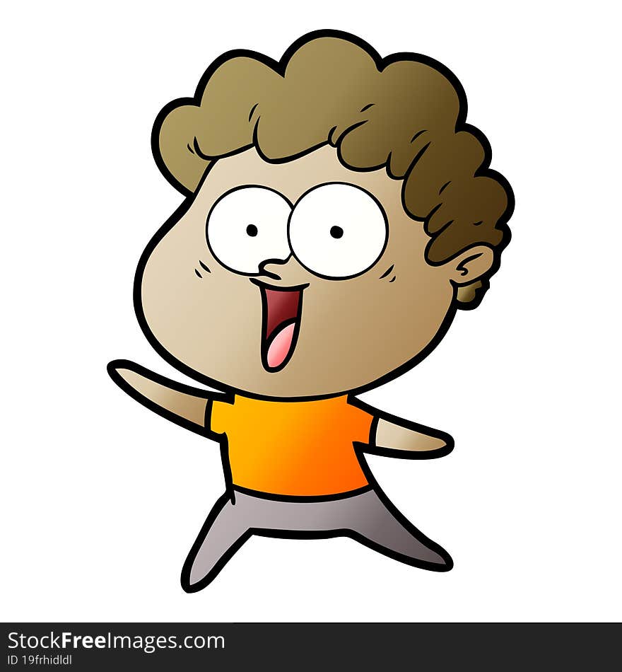 excited man cartoon. excited man cartoon