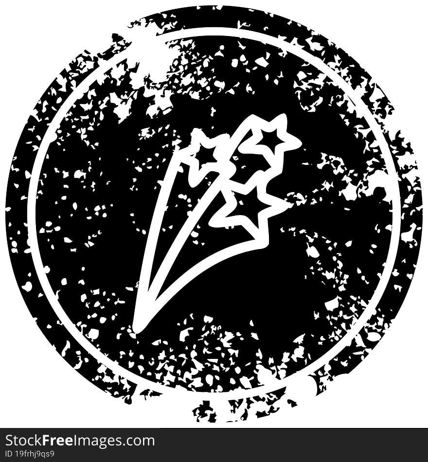 shooting stars distressed icon