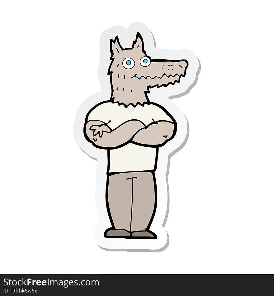 sticker of a cartoon werewolf