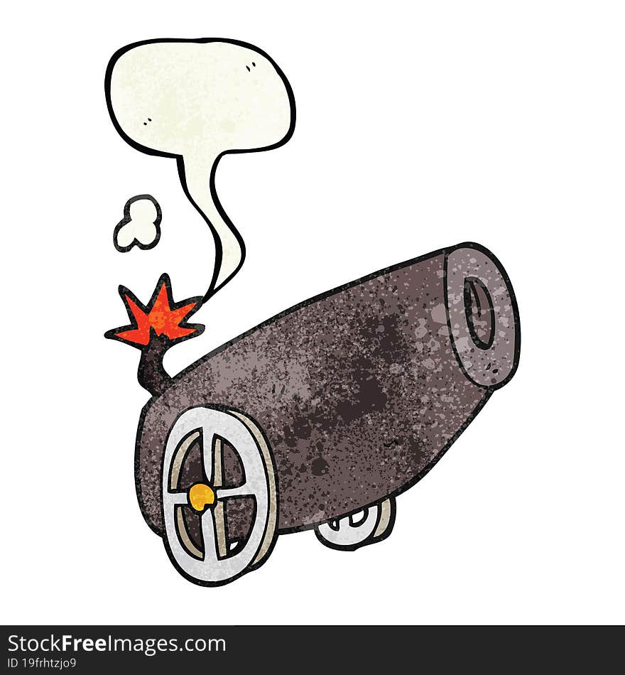 speech bubble textured cartoon cannon