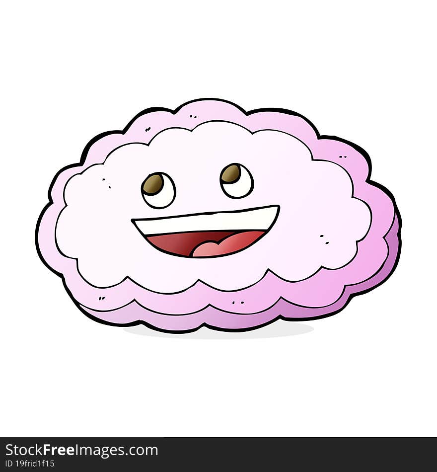 cartoon happy pink cloud