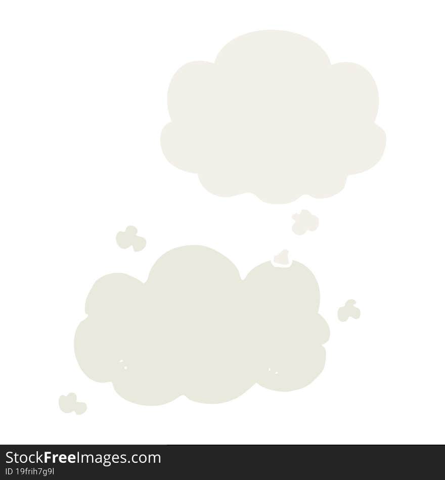 cartoon cloud and thought bubble in retro style