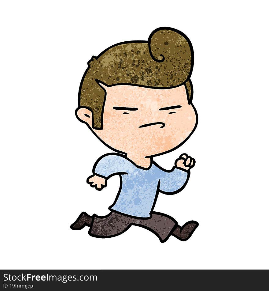 cartoon cool guy with fashion hair cut. cartoon cool guy with fashion hair cut