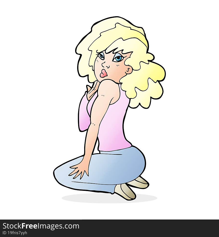 cartoon woman posing