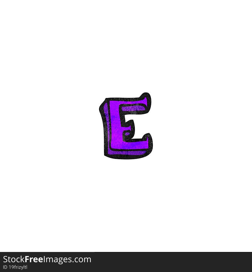 cartoon letter e