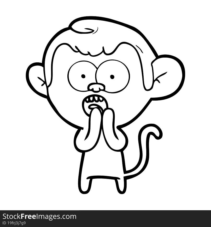 cartoon shocked monkey. cartoon shocked monkey