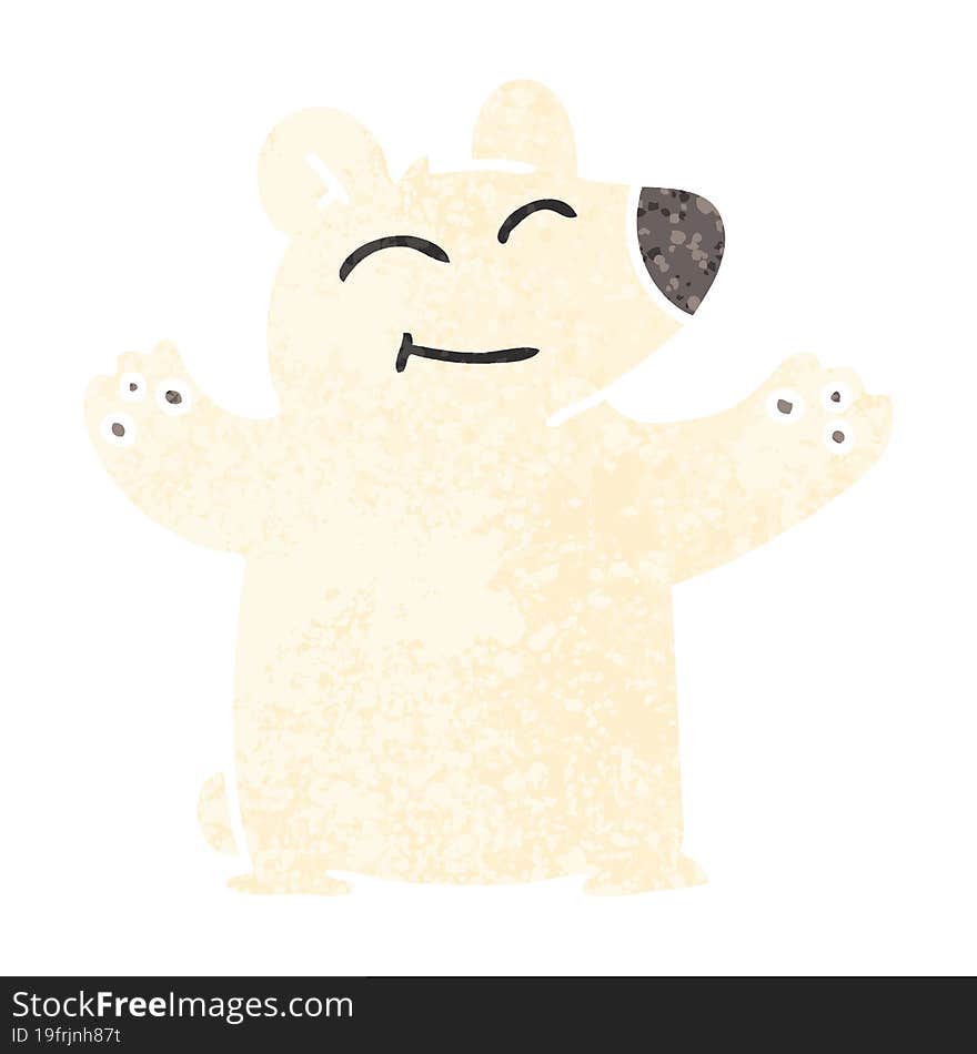 quirky retro illustration style cartoon polar bear