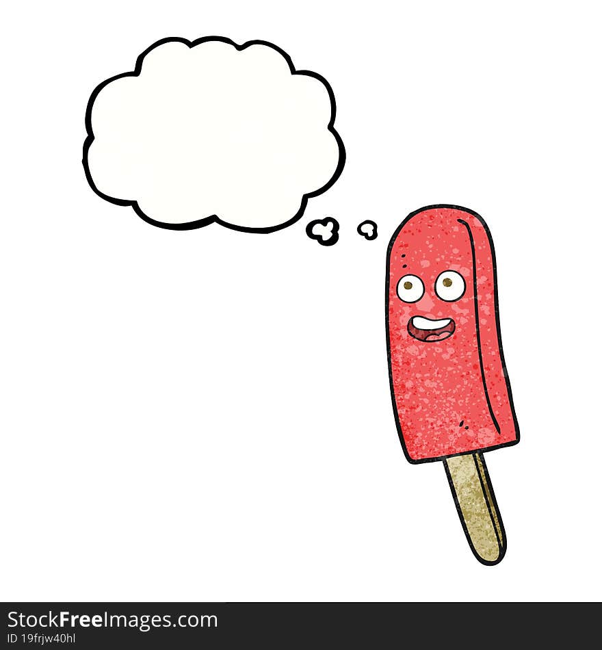 thought bubble textured cartoon ice lolly