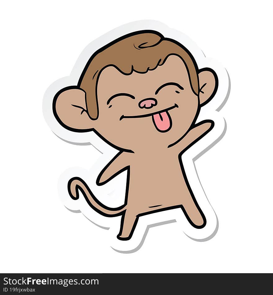 sticker of a funny cartoon monkey