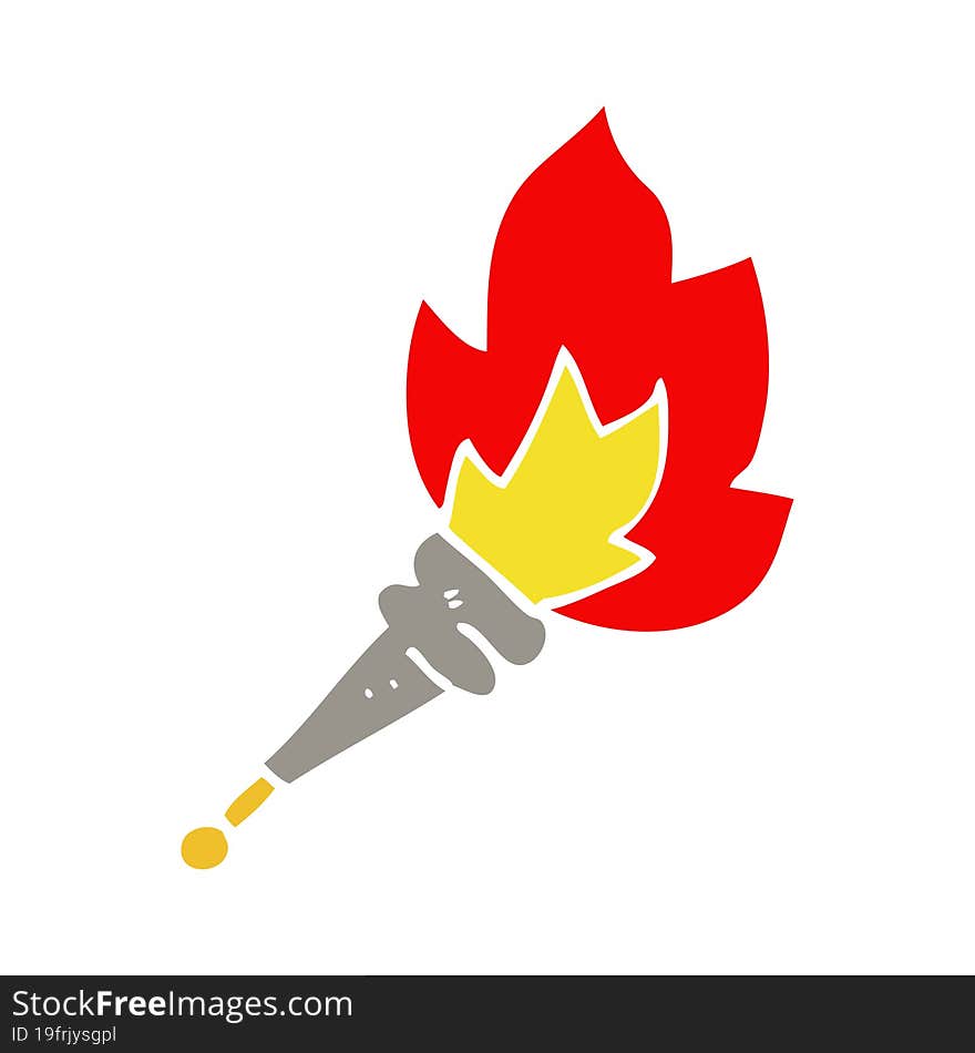 cartoon doodle flaming torch