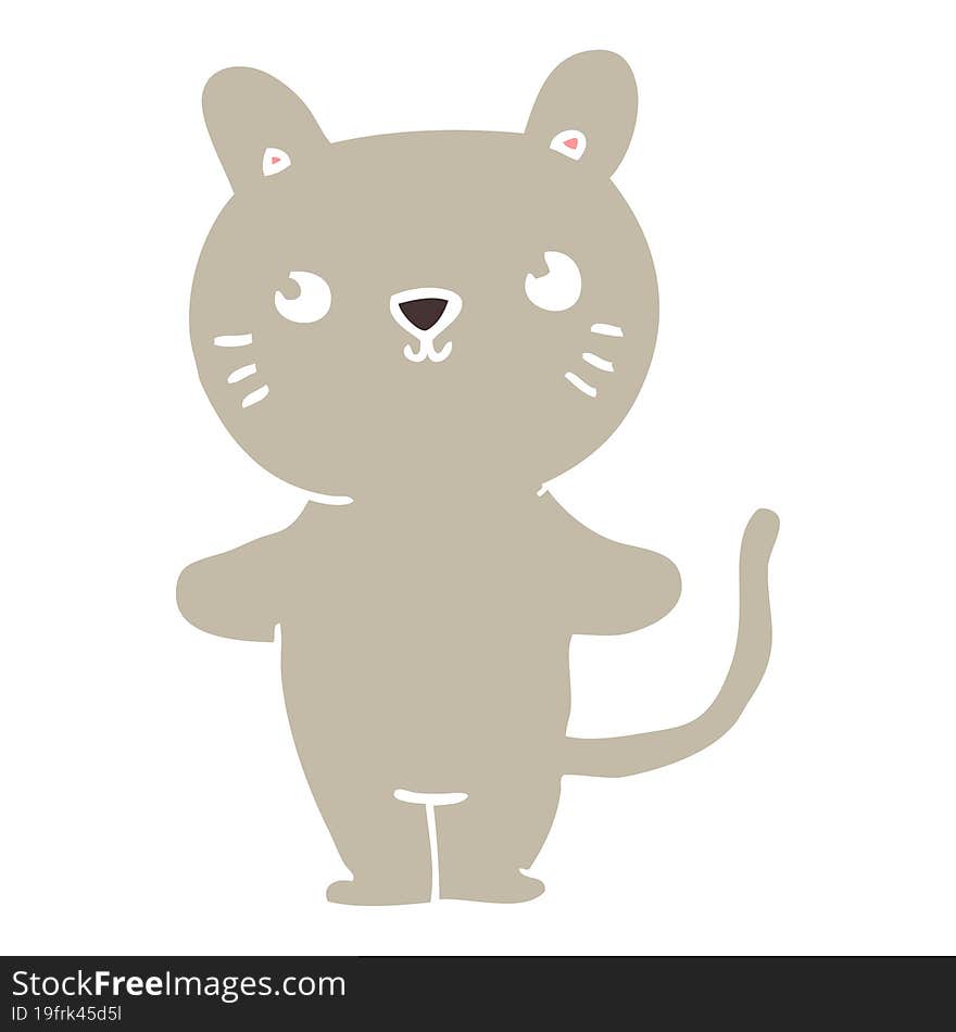 flat color style cartoon cat