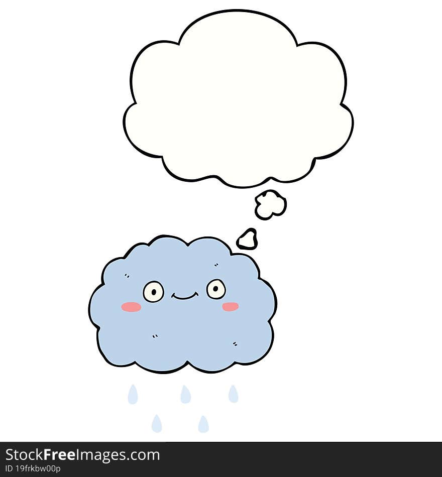 cute cartoon cloud and thought bubble