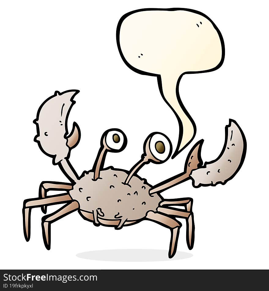 Cartoon Crab With Speech Bubble