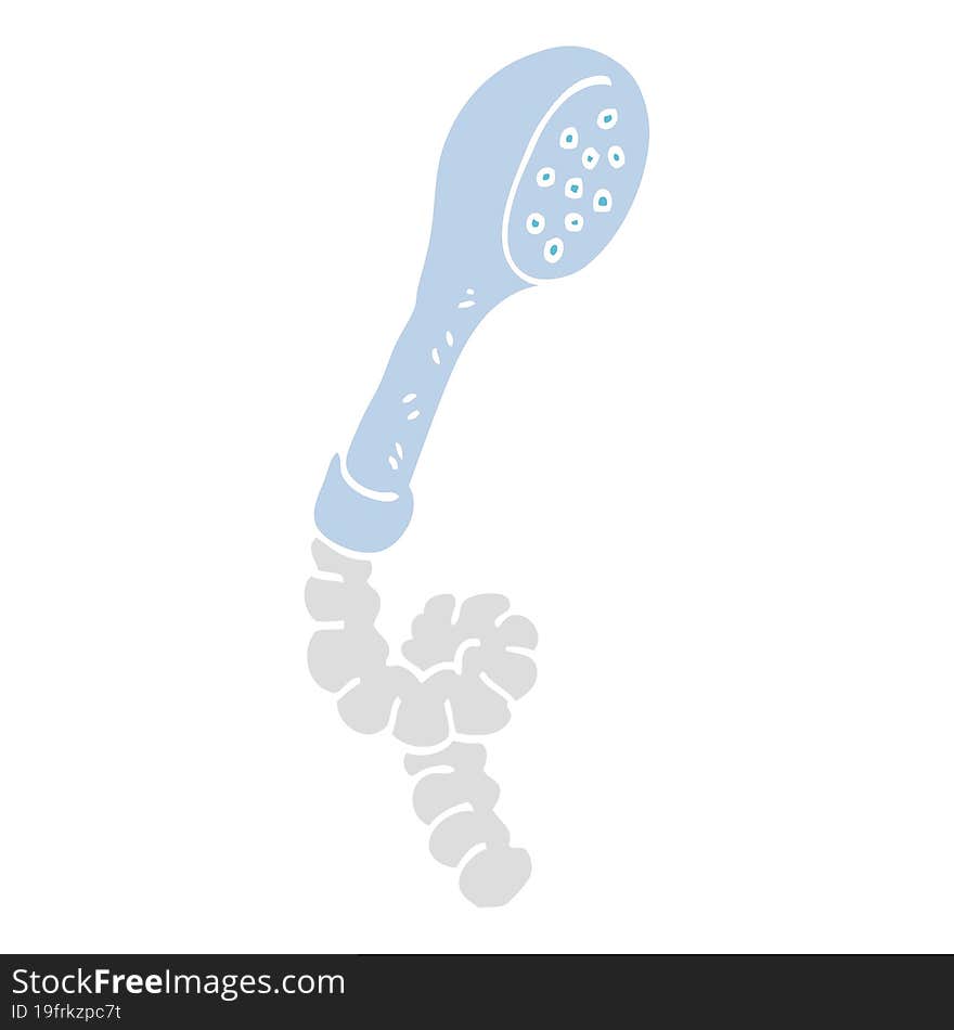 flat color illustration cartoon shower head