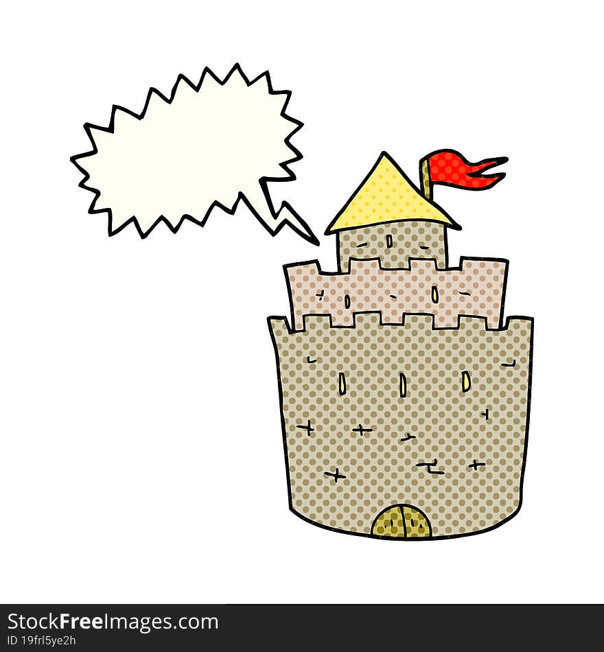 comic book speech bubble cartoon castle