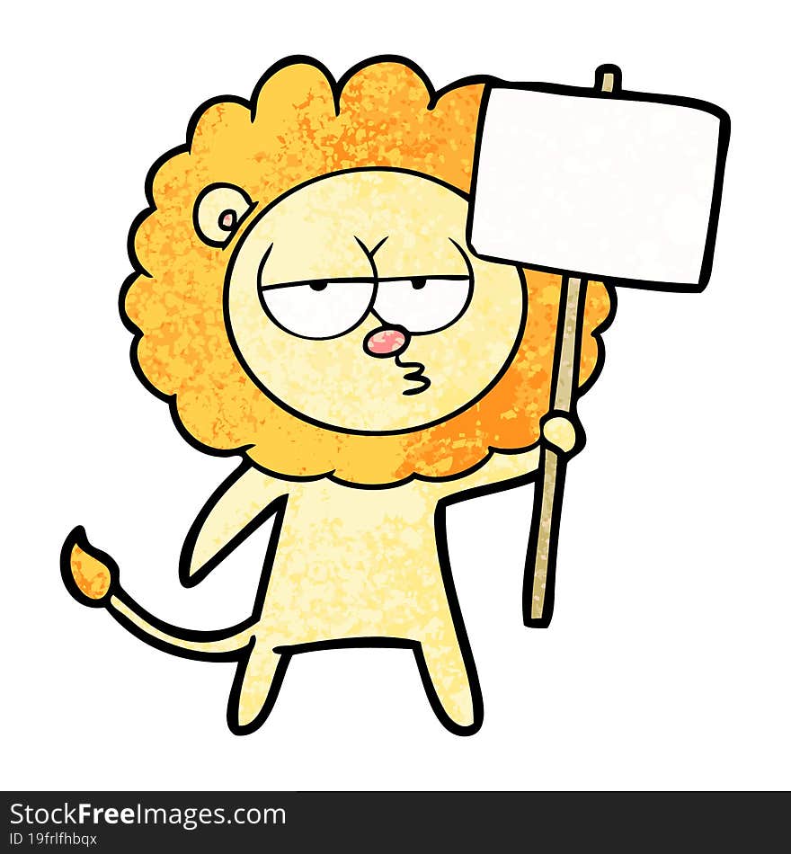 cartoon bored lion. cartoon bored lion