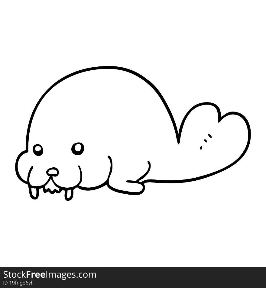 Cute Cartoon Walrus