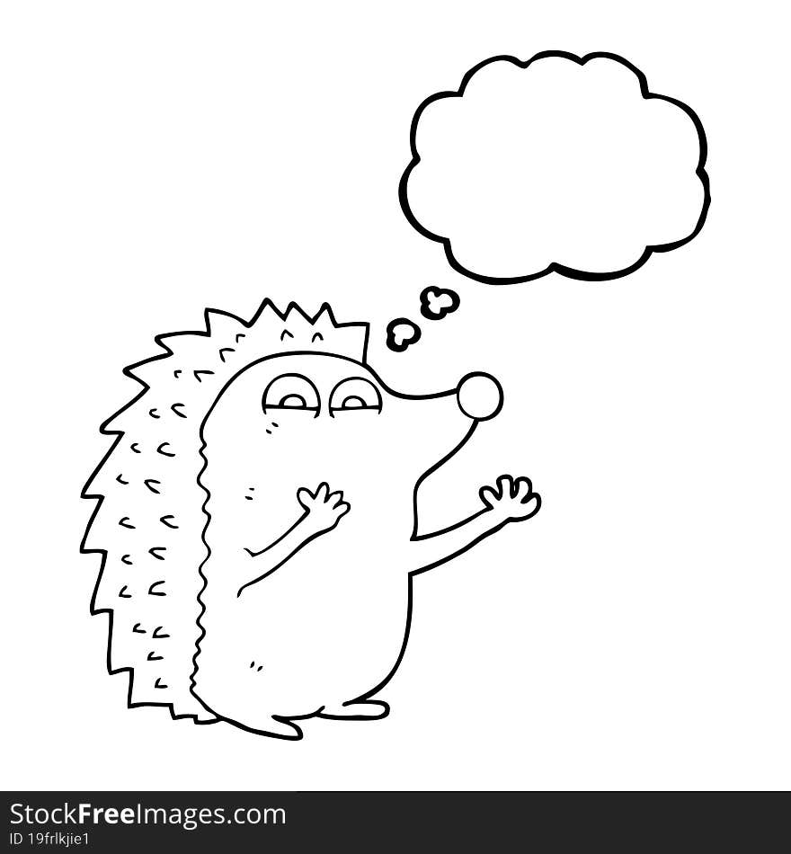 thought bubble cartoon cute hedgehog