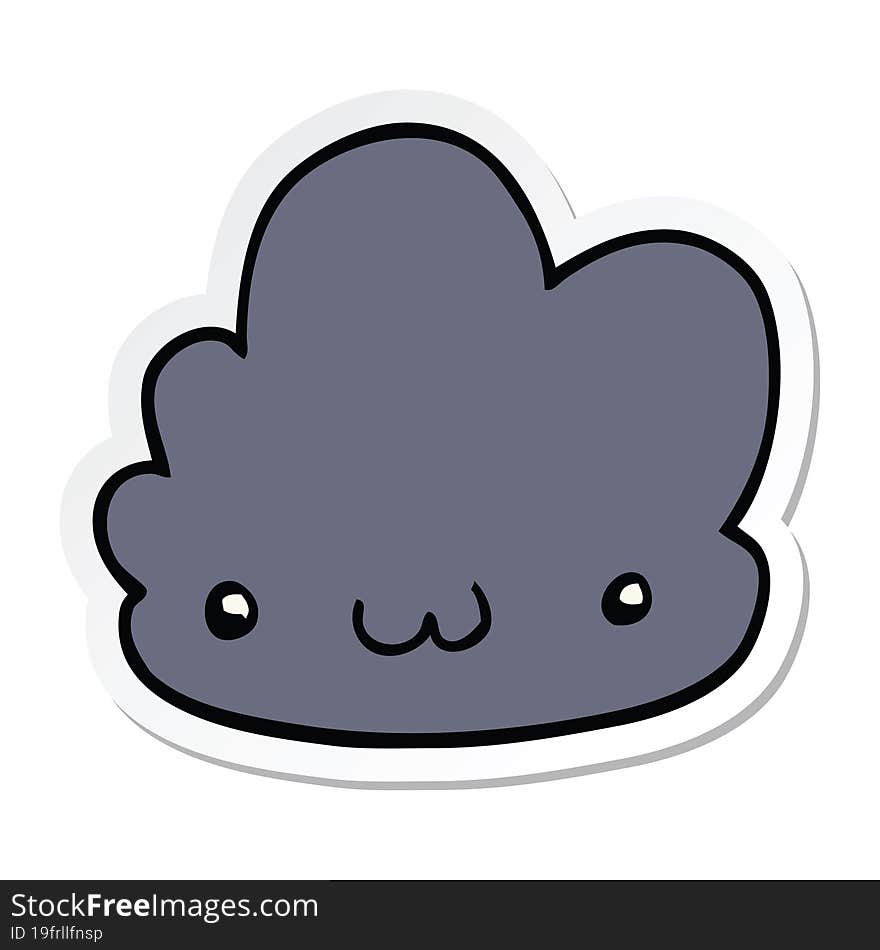 sticker of a cute cartoon cloud