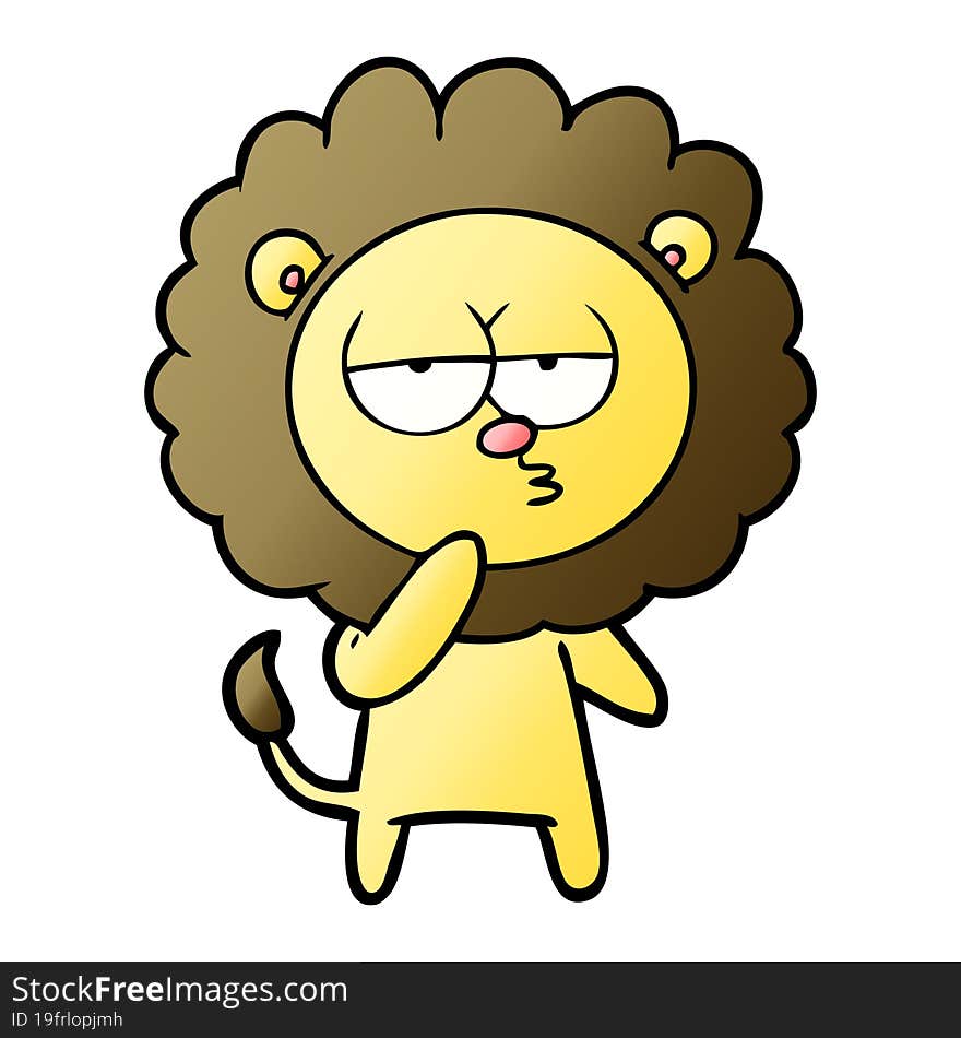 cartoon tired lion. cartoon tired lion