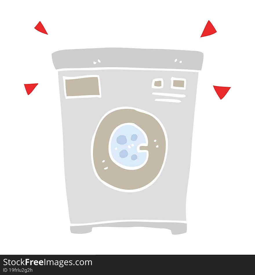 flat color illustration of a cartoon washing machine