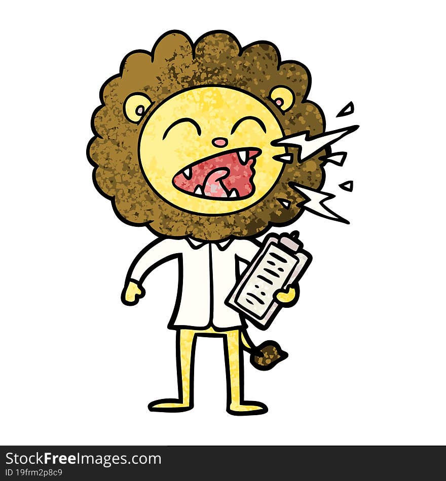 cartoon roaring lion doctor. cartoon roaring lion doctor