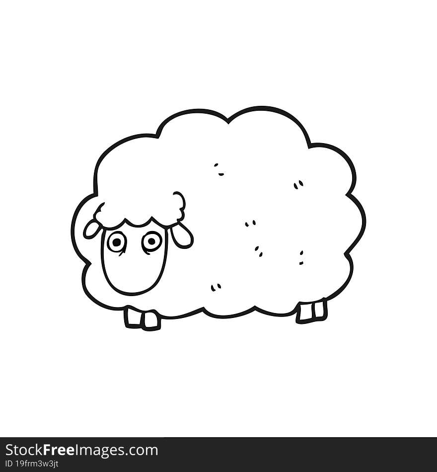 Black And White Cartoon Farting Sheep