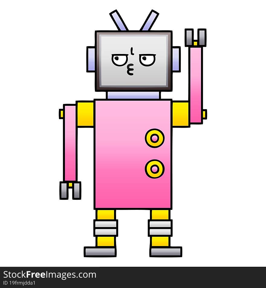 gradient shaded cartoon robot