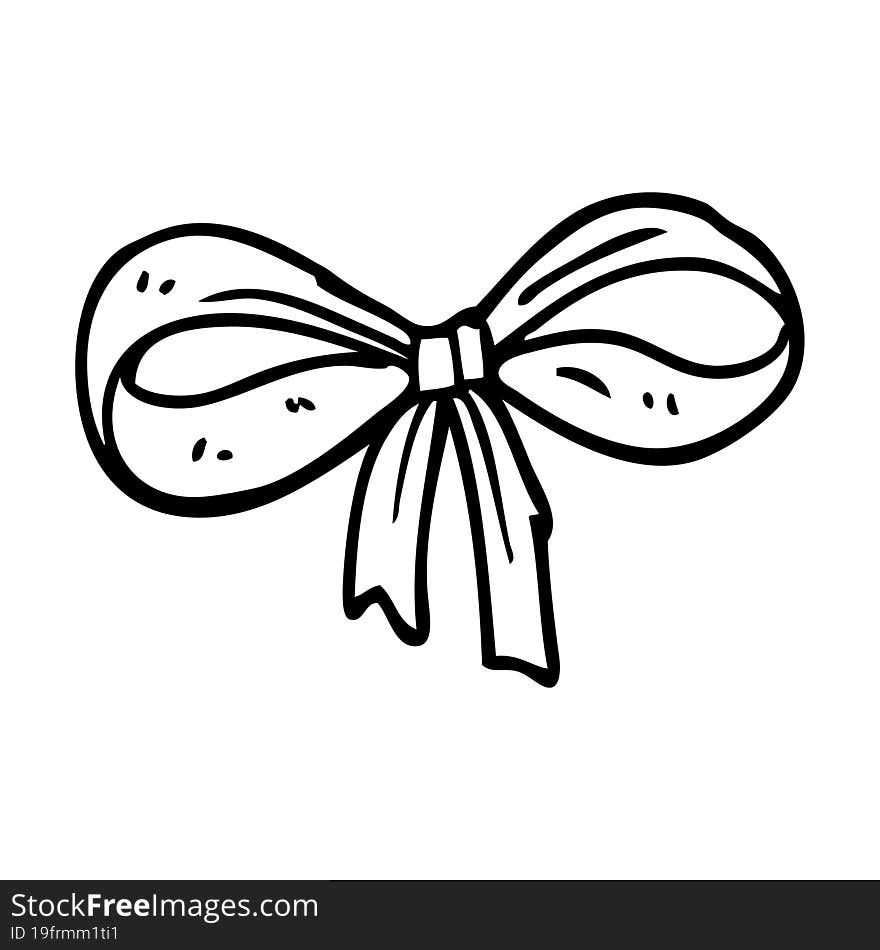 line drawing cartoon tied bow