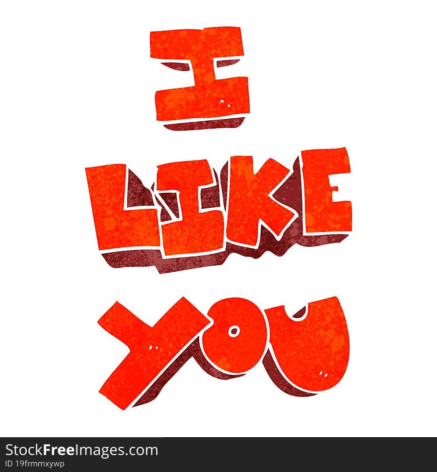 I Like You Retro Cartoon Symbol