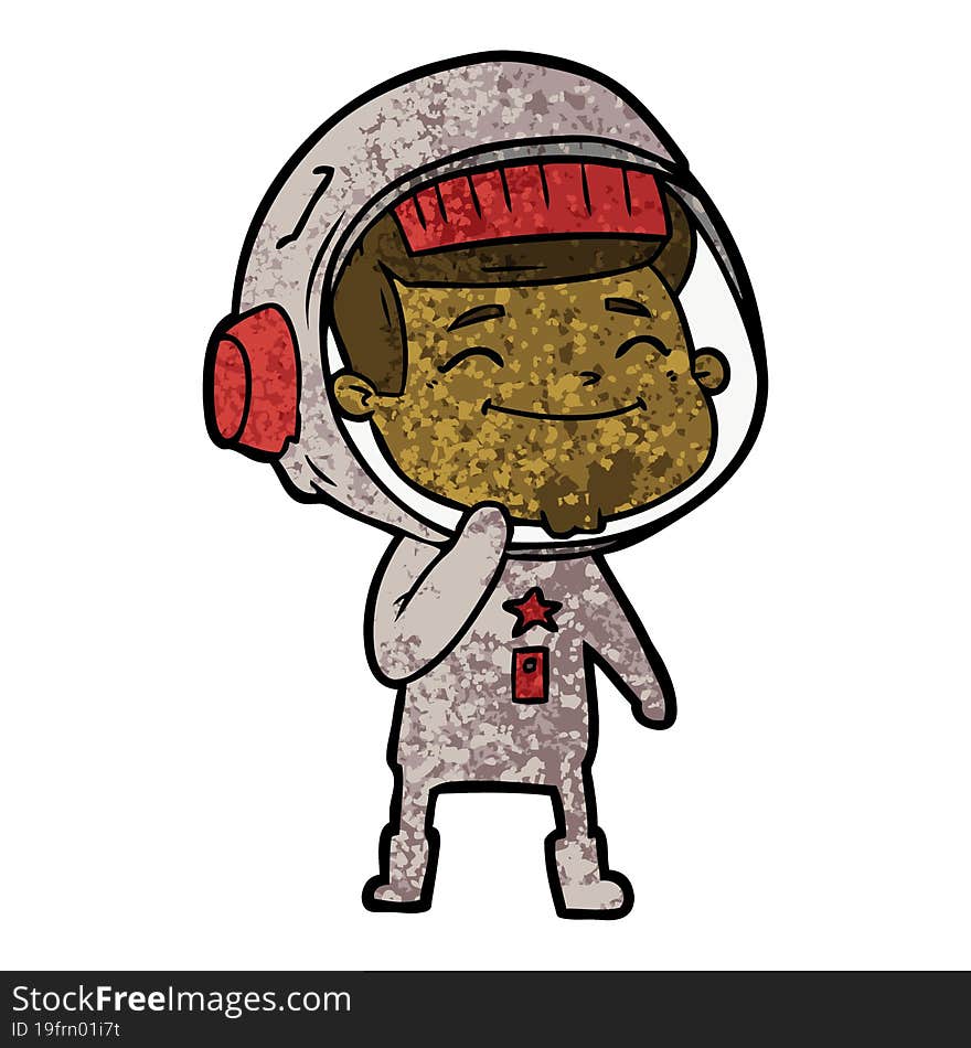 happy cartoon astronaut. happy cartoon astronaut