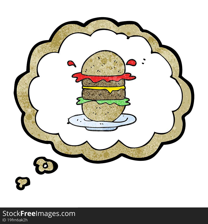 thought bubble textured cartoon burger