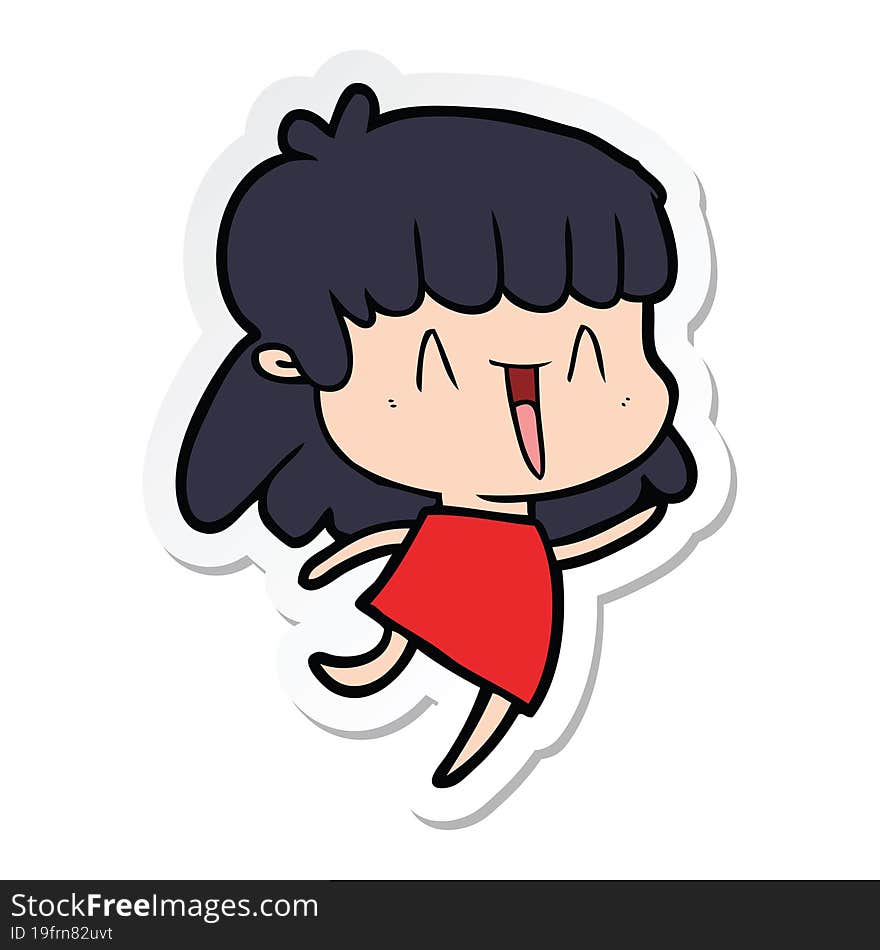 sticker of a cartoon woman