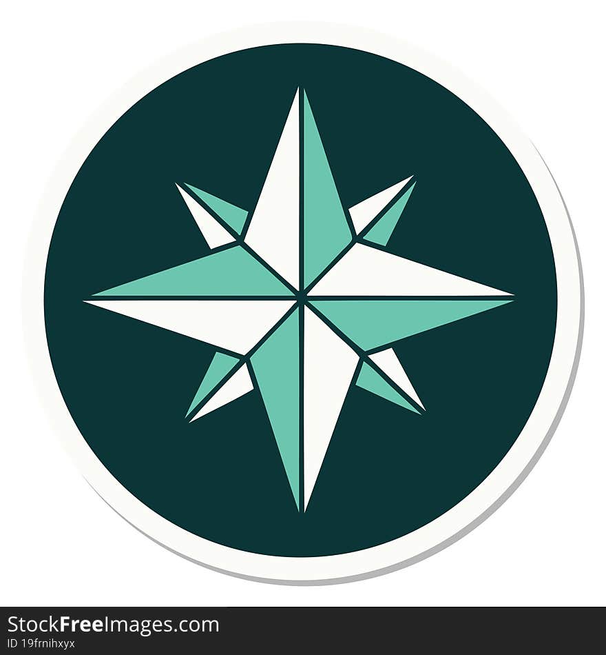 sticker of tattoo in traditional style of a star. sticker of tattoo in traditional style of a star