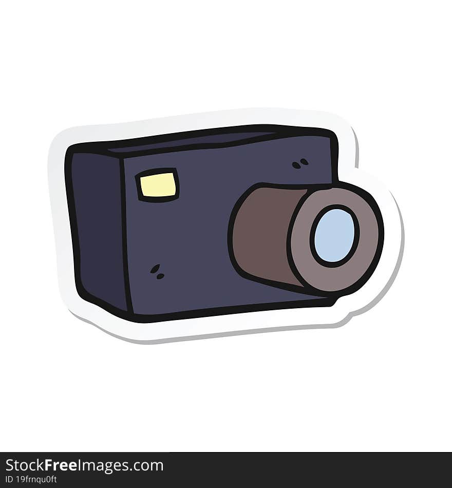 Sticker Of A Cartoon Camera