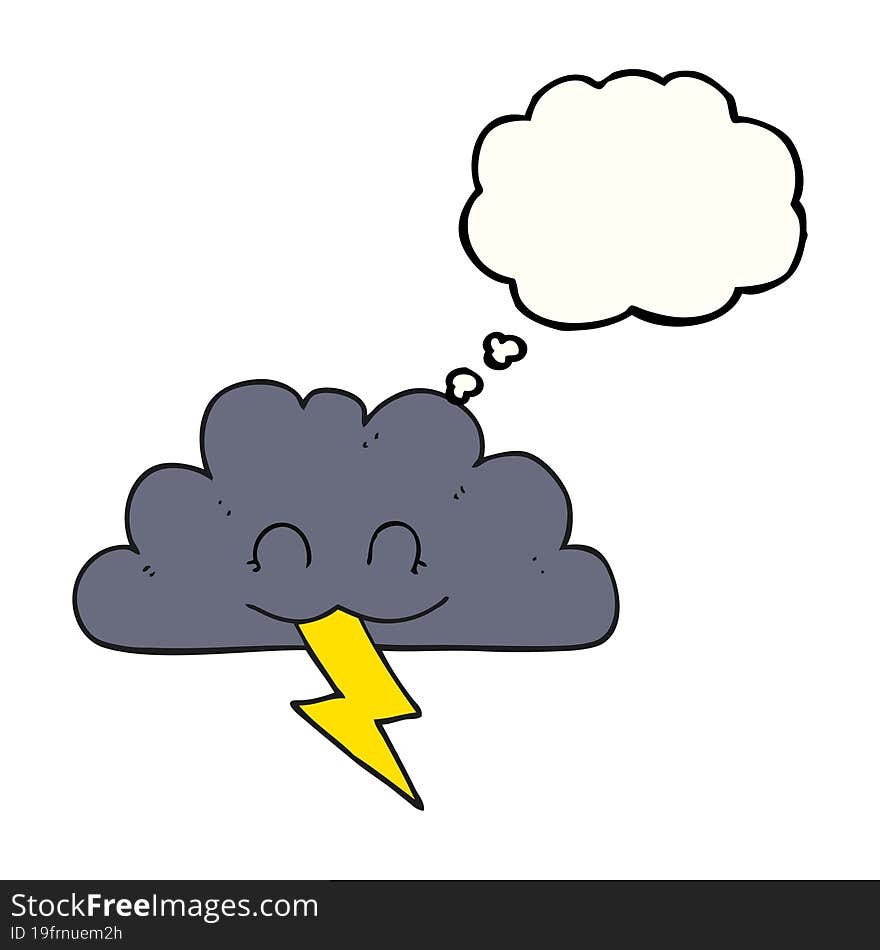 freehand drawn thought bubble cartoon storm cloud