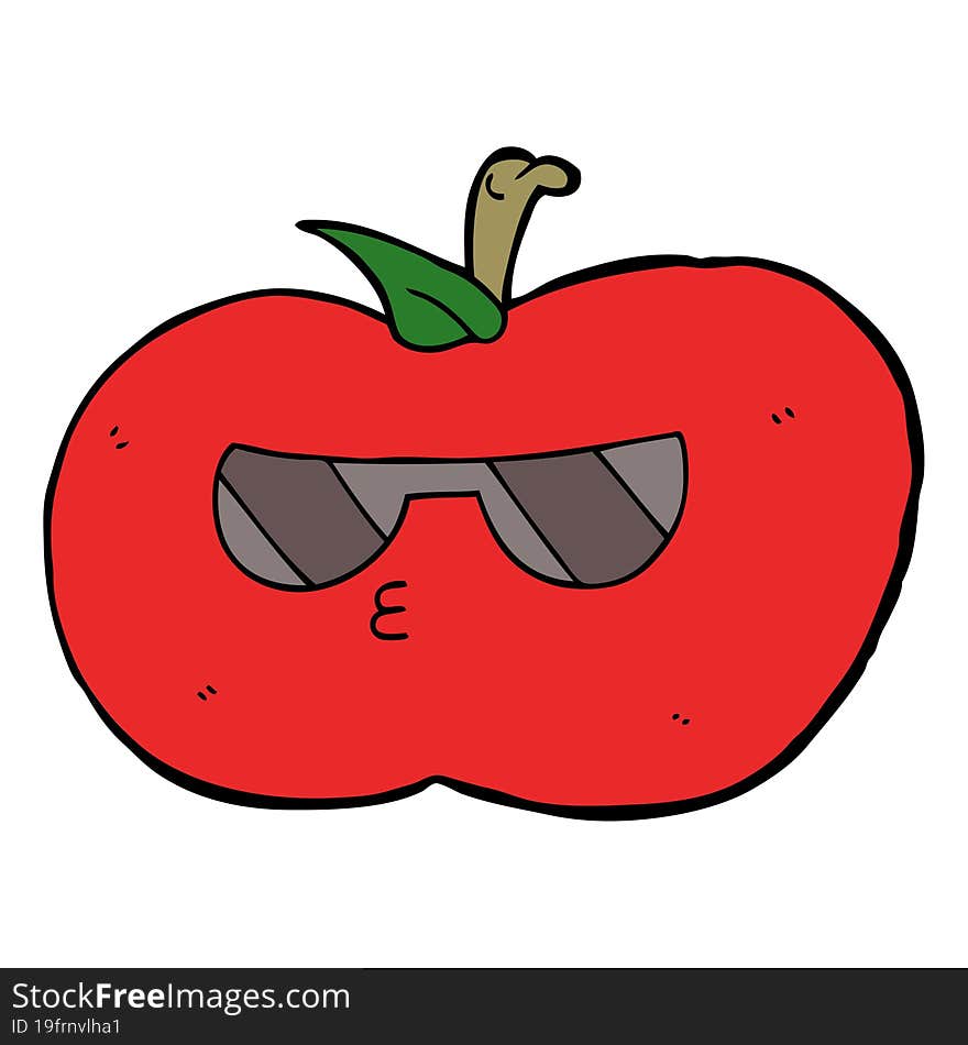 cartoon cool apple