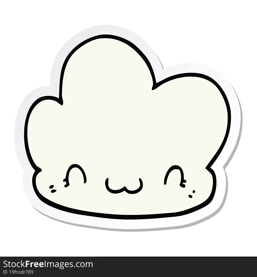 sticker of a cartoon cloud