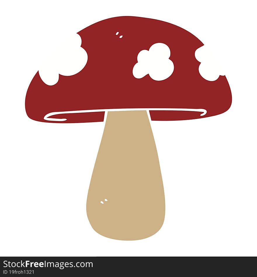 Flat Color Style Cartoon Mushroom