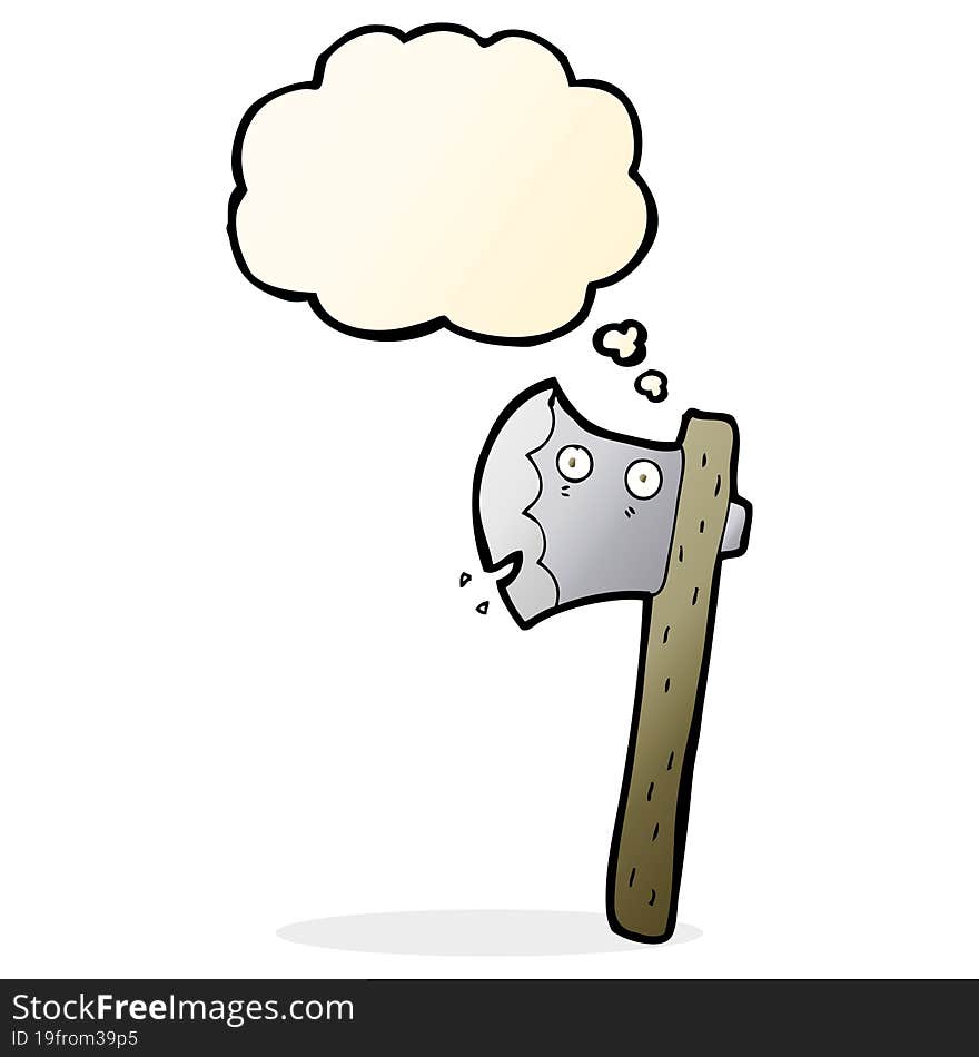 Cartoon Axe With Thought Bubble